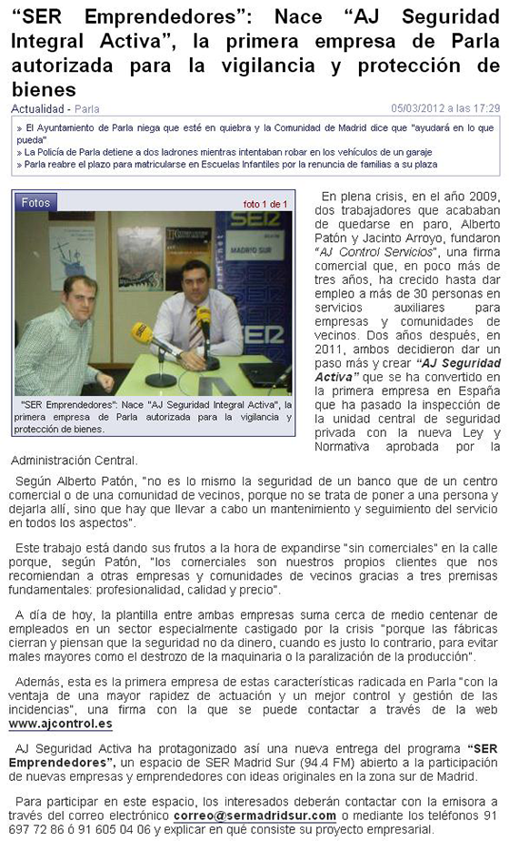 Grupo AJ en La SER